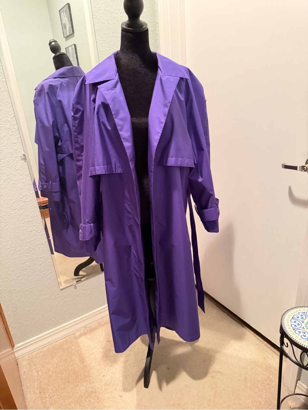 Purple Trench Coat - Classic Women's Trench - Picture 9 of 11